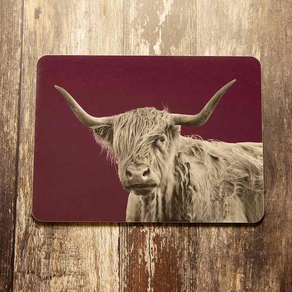 Highland Cow Placemat - Mulberry