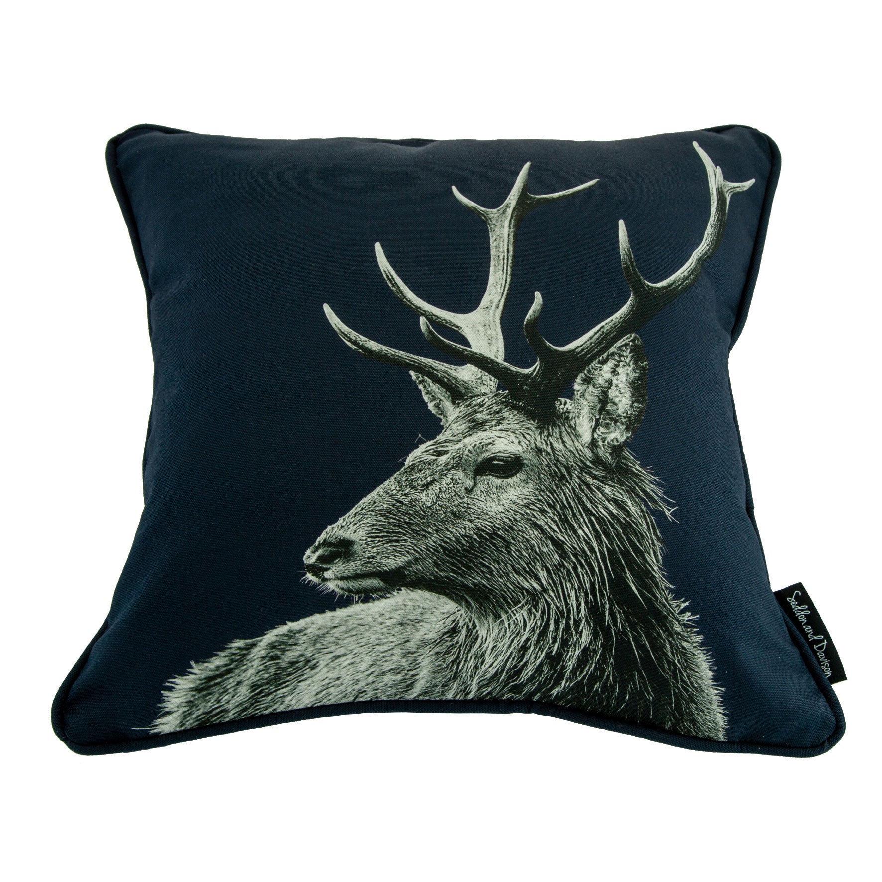Highland Stag Cushion - Blackberry