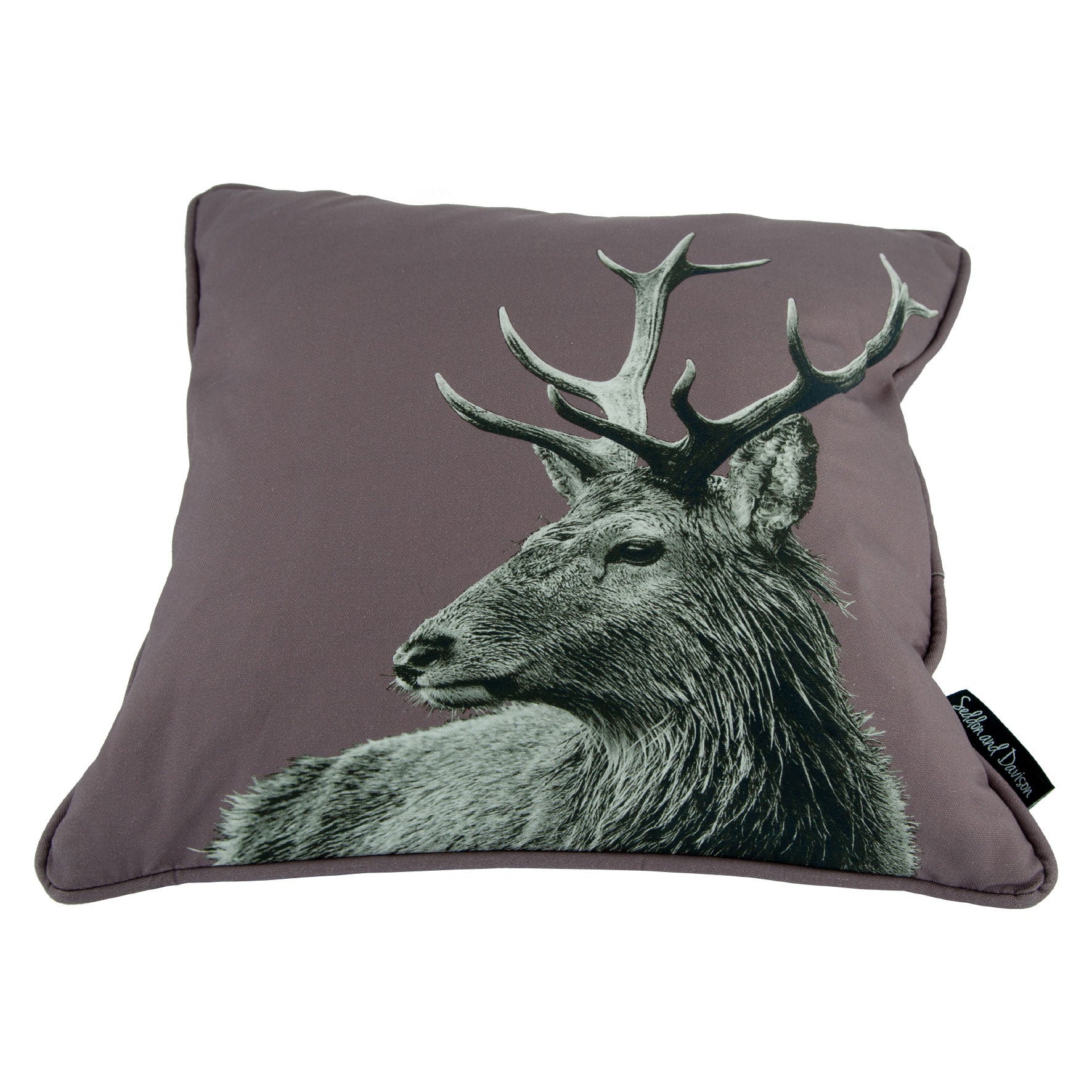 Highland Stag Cushion - Dusky Pink