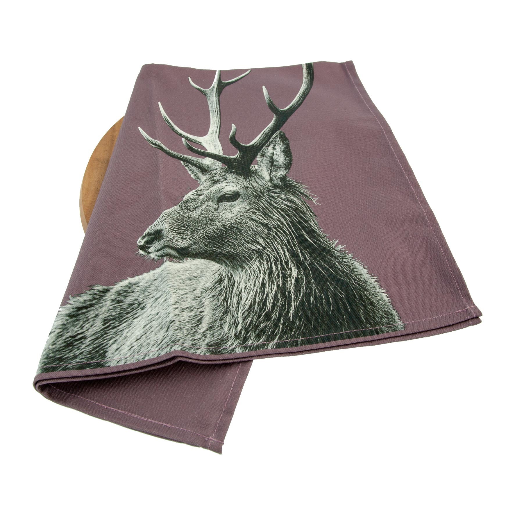 Highland Stag Tea Towel - Dusky Pink
