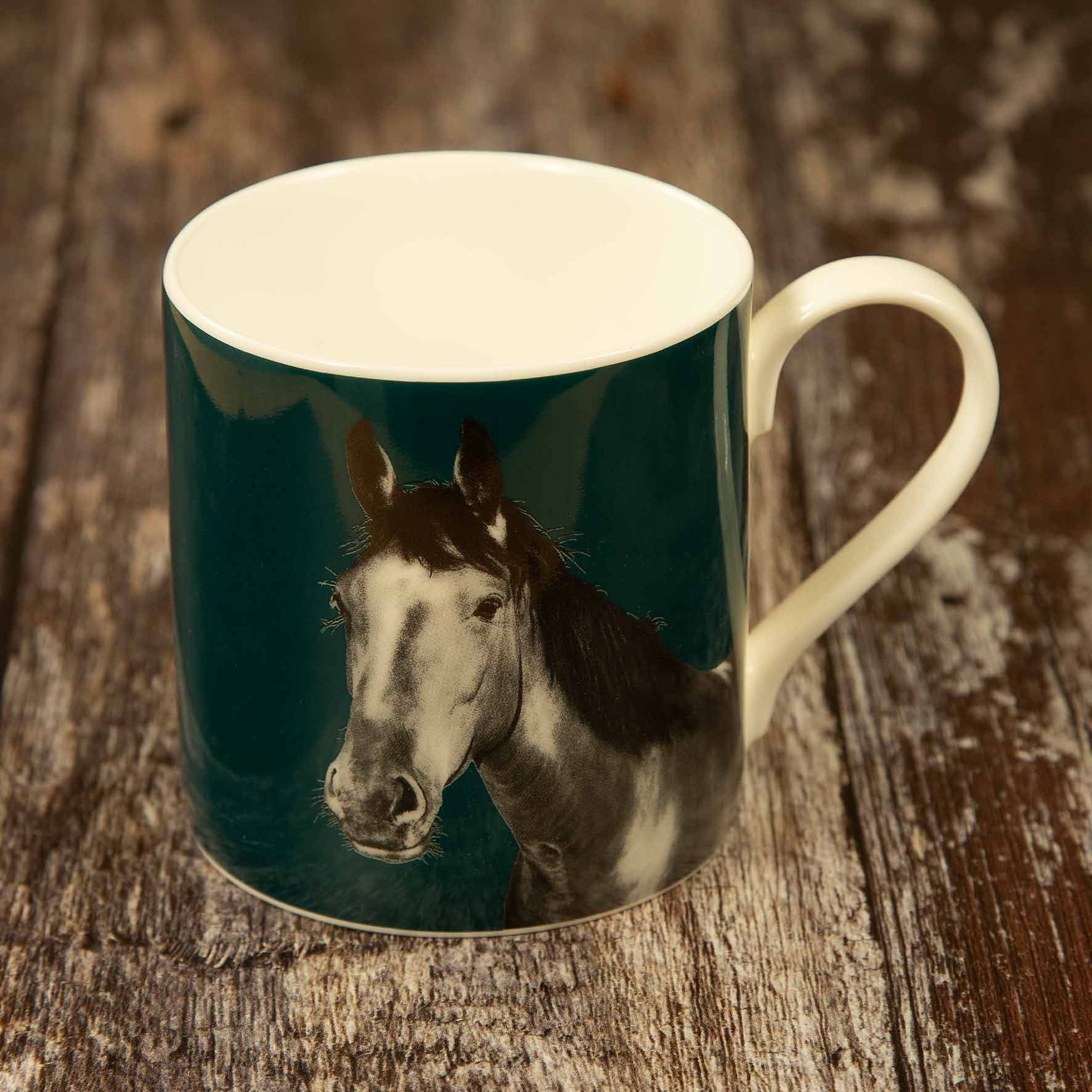 Horse Fine Bone China Mug - Teal