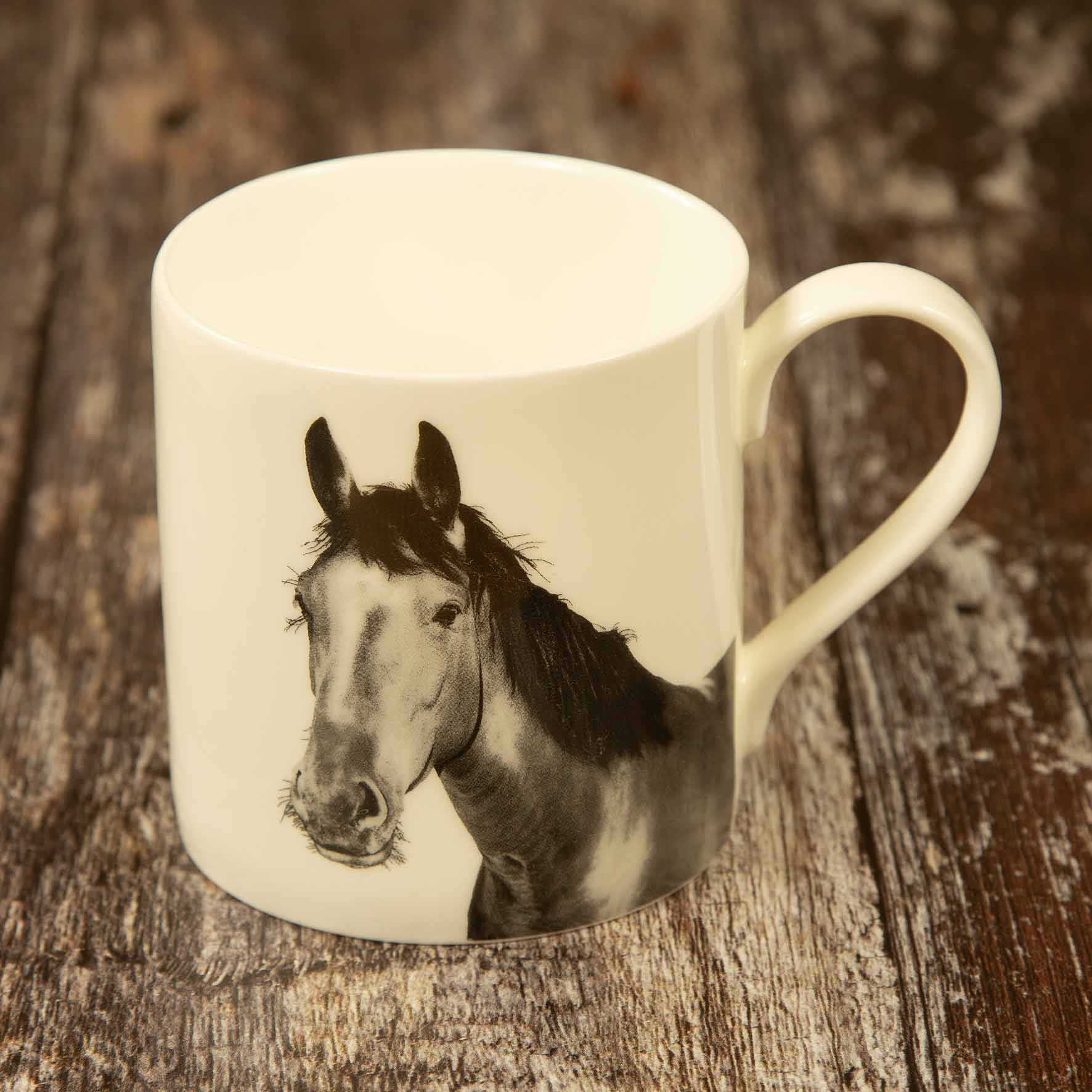 Horse Fine Bone China Mug - White