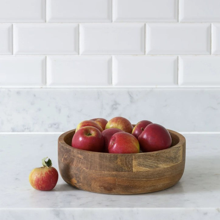 Mango Wood Fruit Bowl on Counter