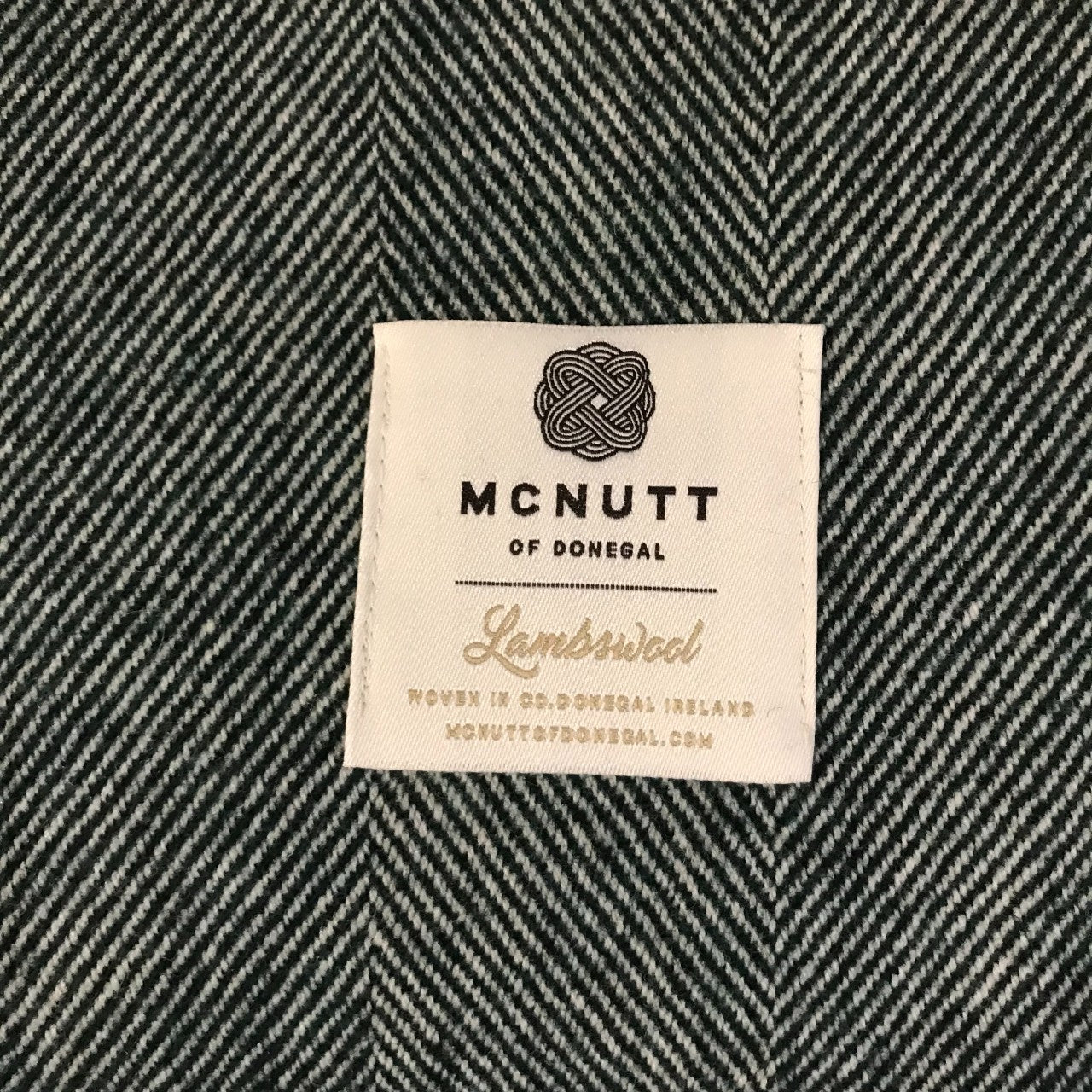 McNutt Lambswool Herringbone Blanket - Amazon Green