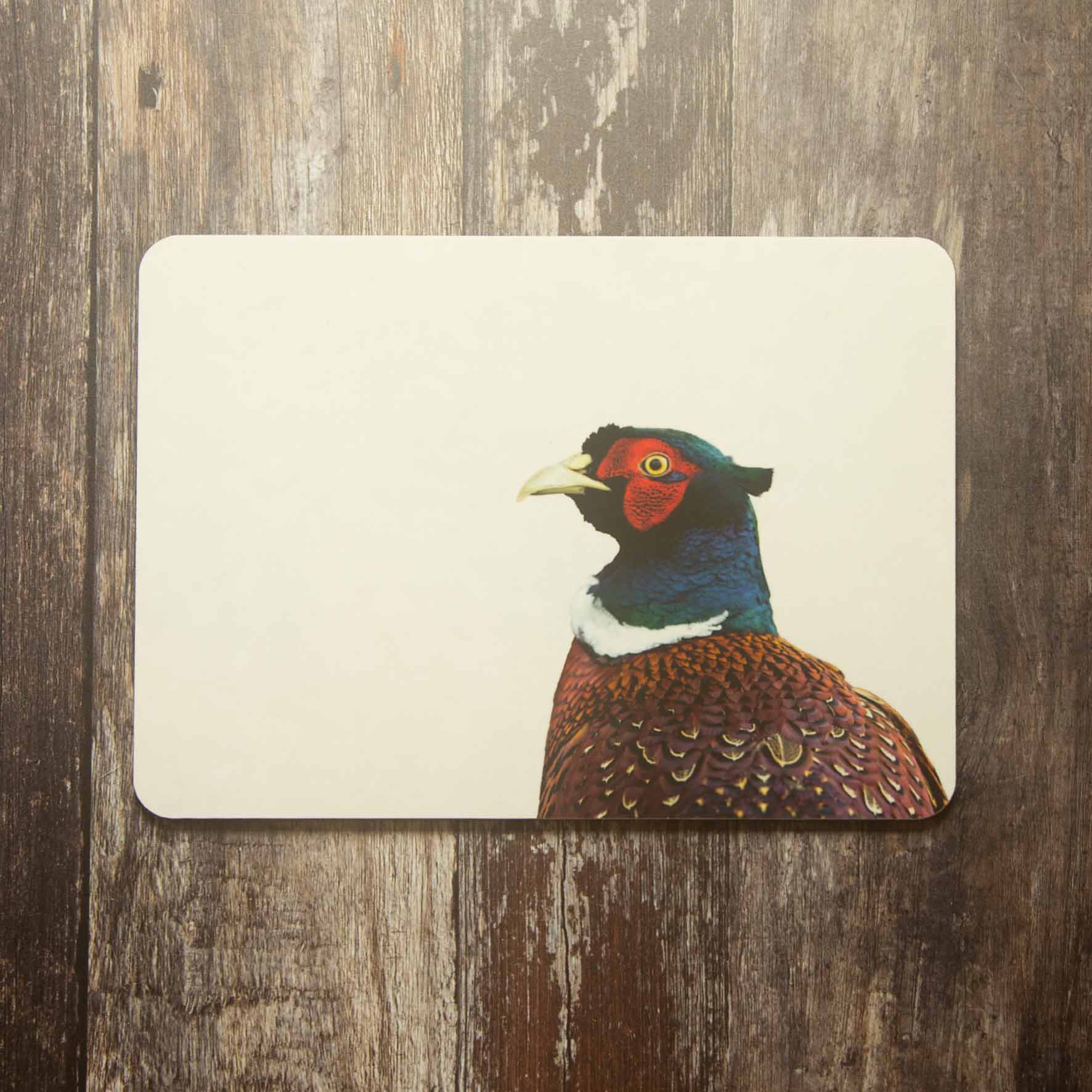 Pheasant Colour Placemat - White