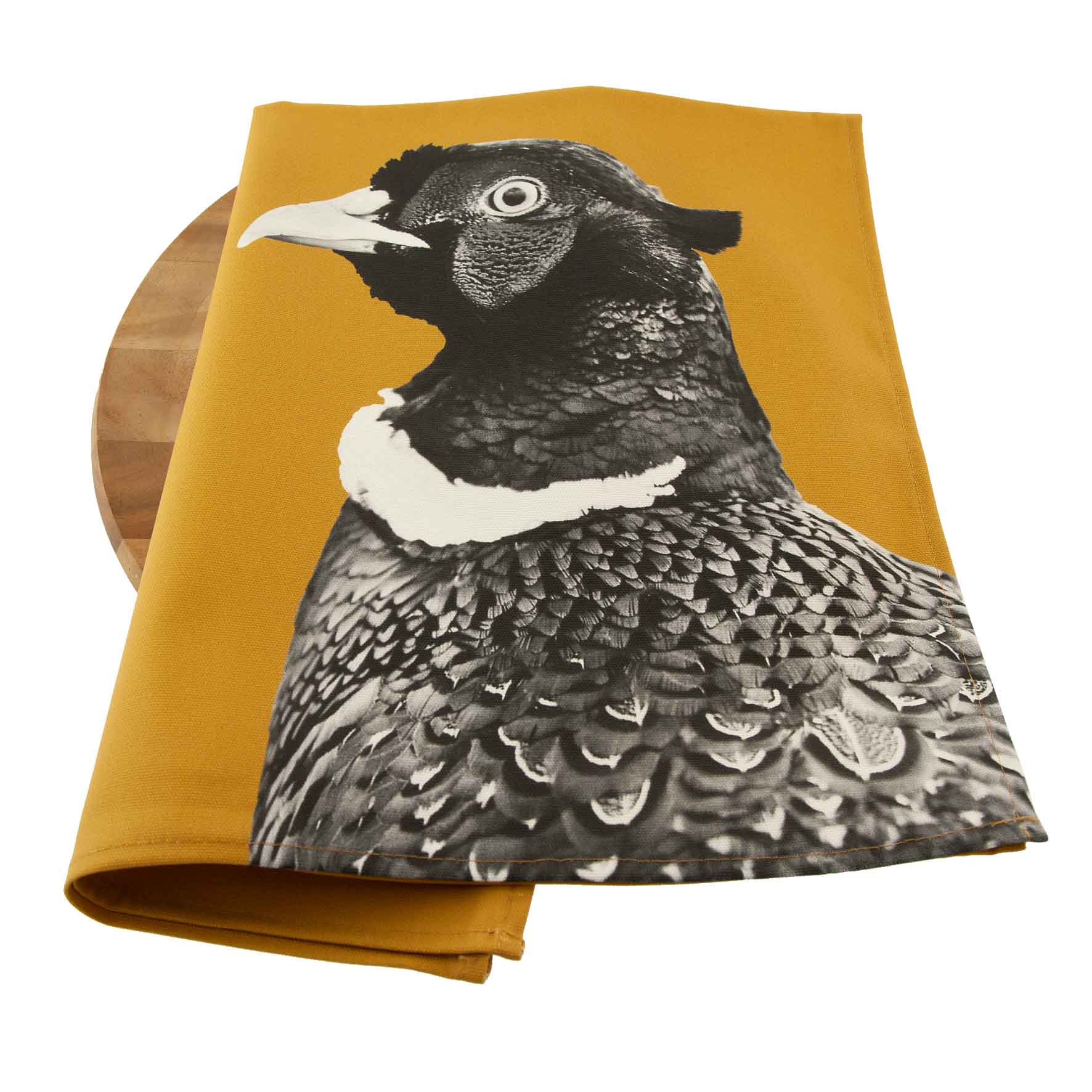 Pheasant Tea Towel - Ochre