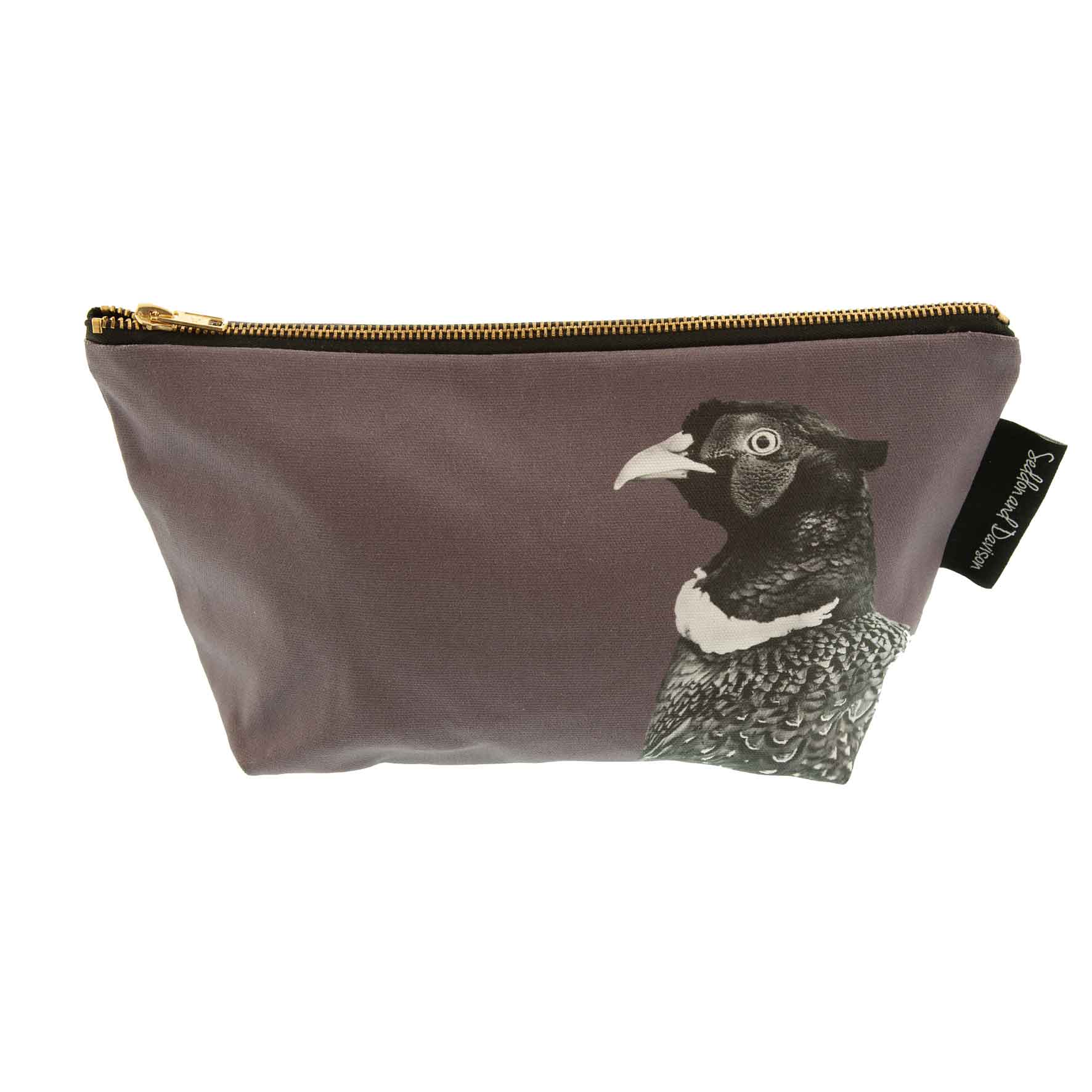 Pheasant Wash Bag (Black and White) - Dusky Pink