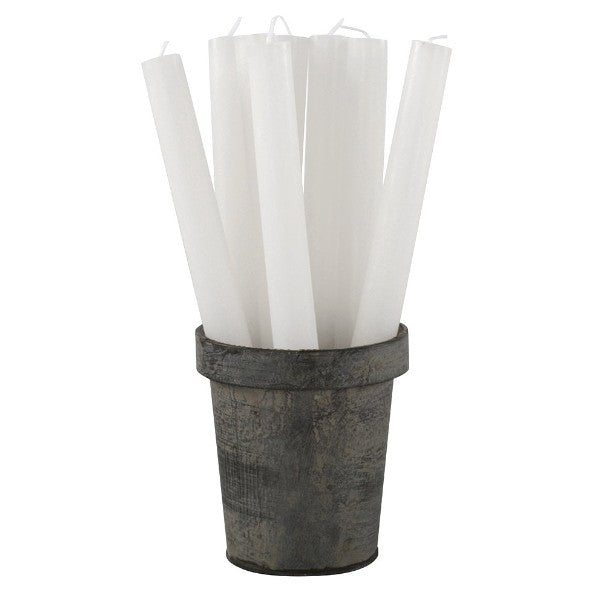 Rustic Dinner Candle - White