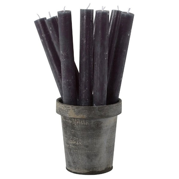 Rustic Dinner Candles - Dark Grey