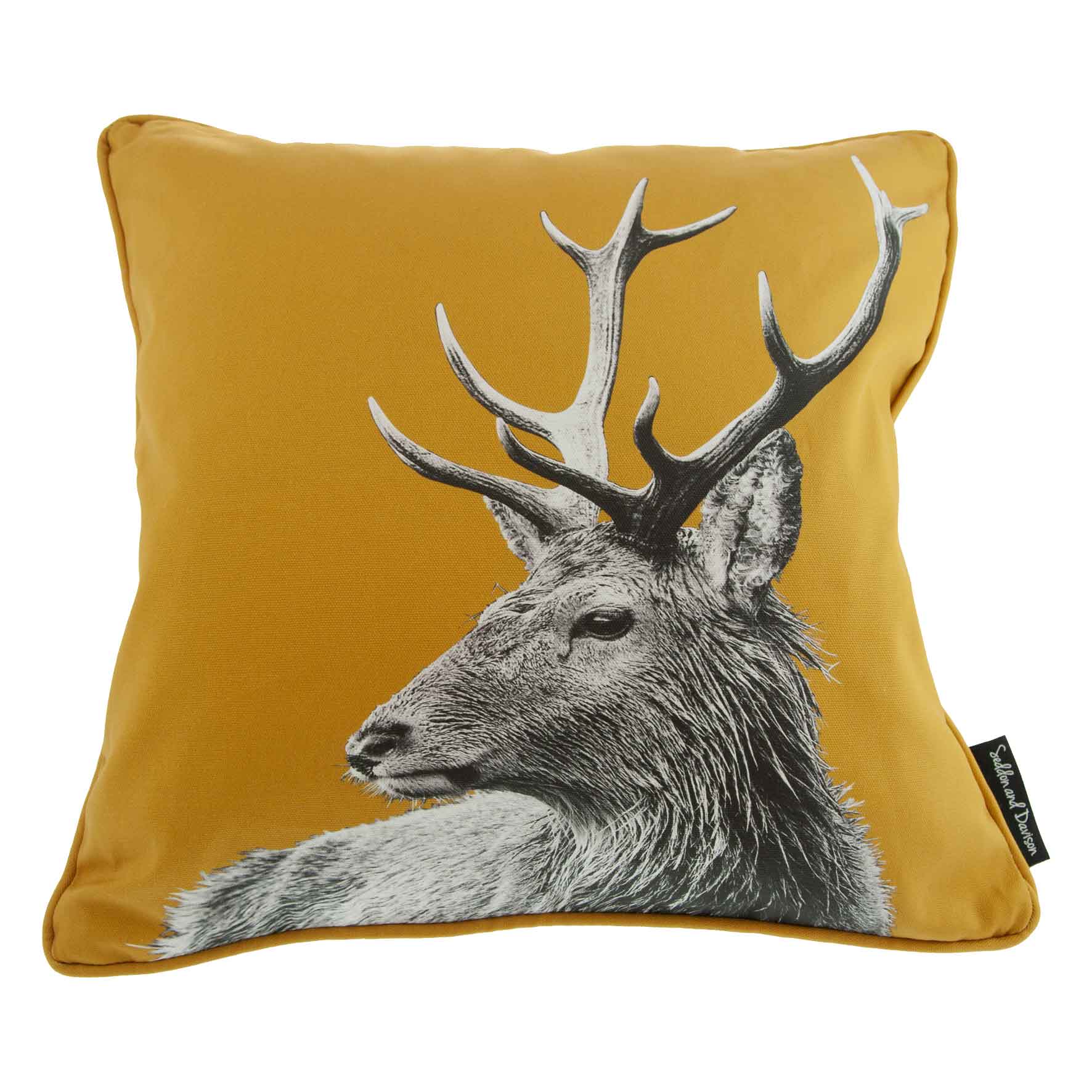 Highland Stag Cushion - Ochre
