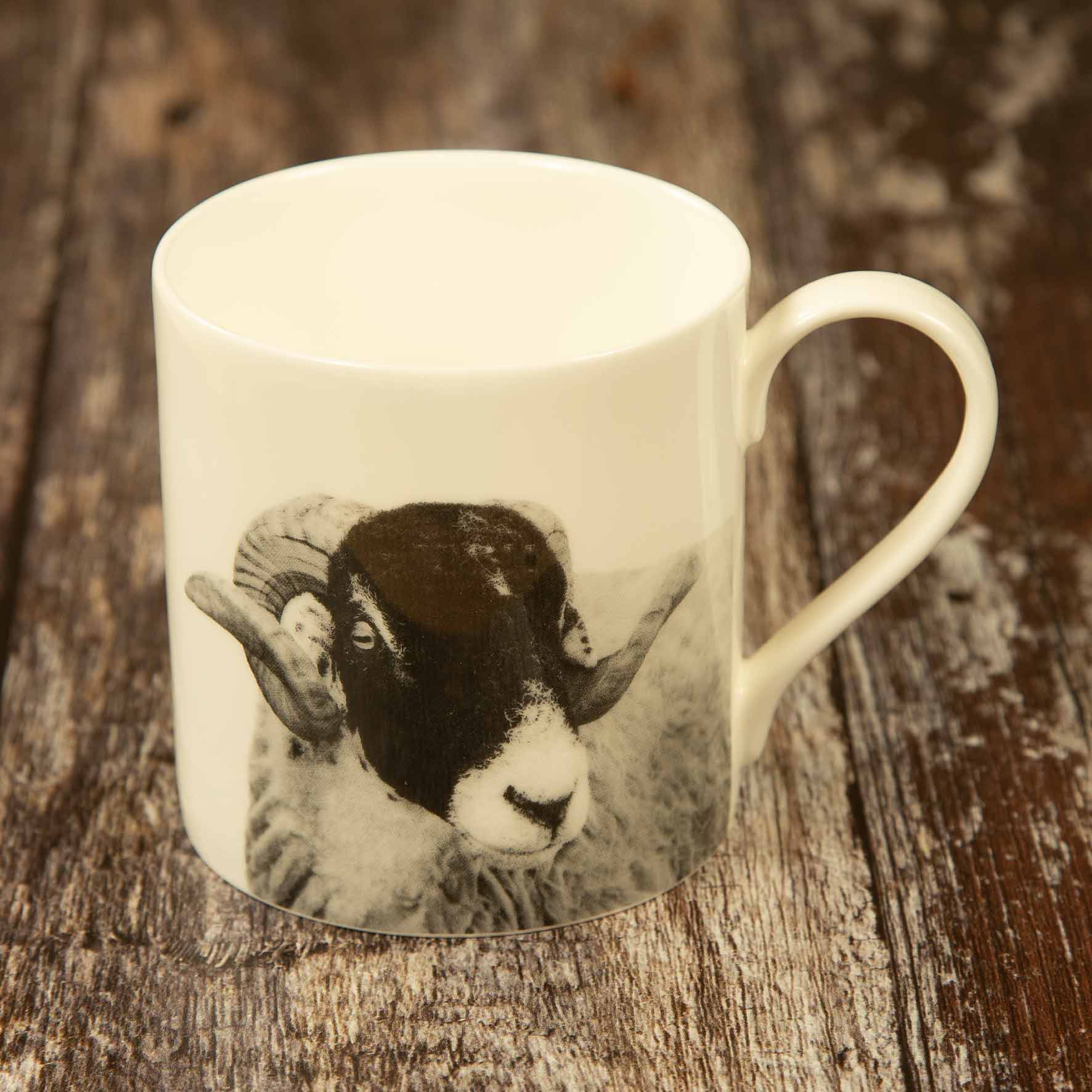 Swaledale Sheep Fine Bone China Mug - White