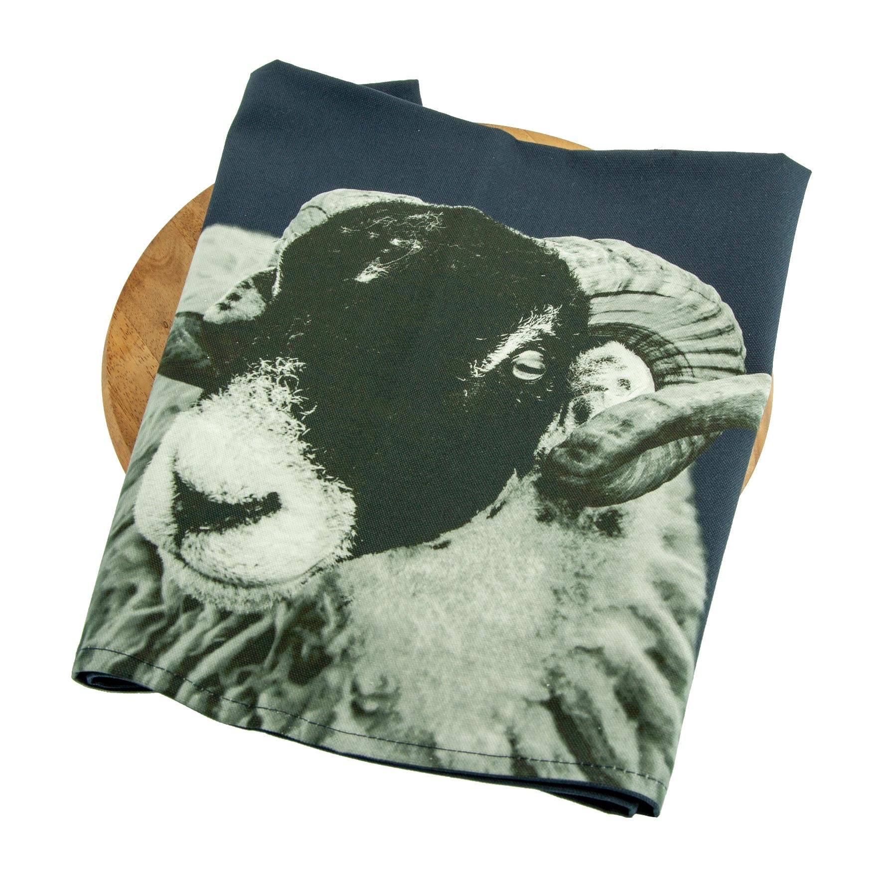 swaledale sheep tea towel - blackberry