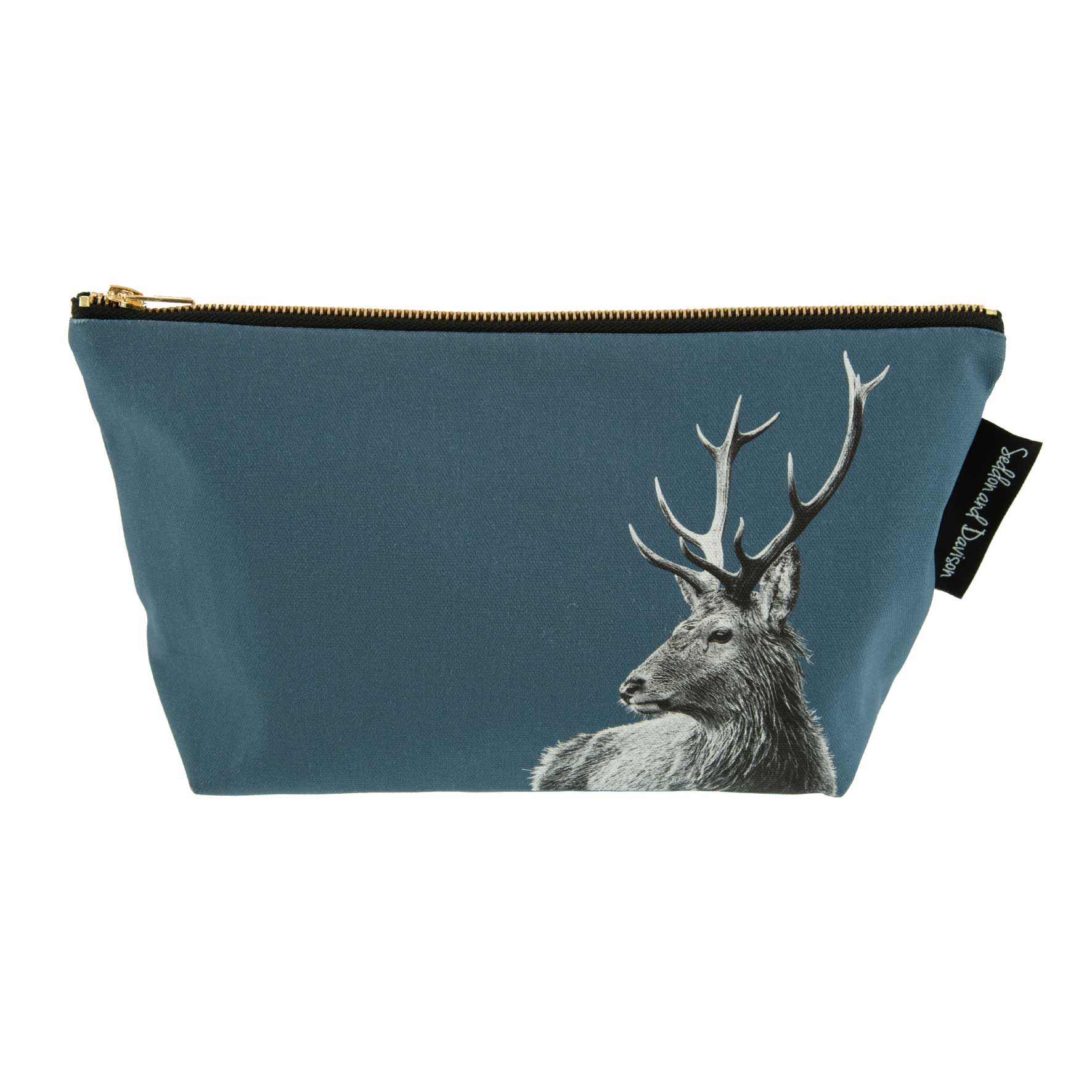 Highland Stag Wash Bag - Steel Blue