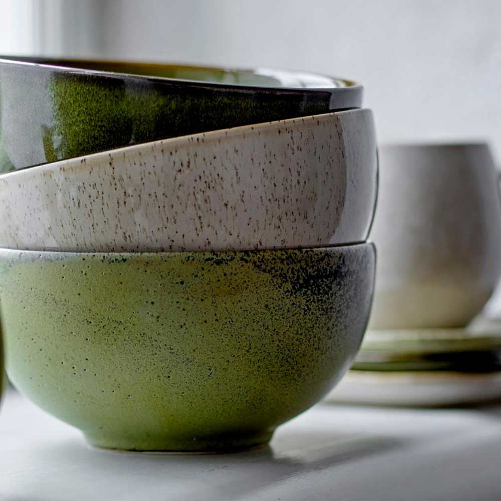 Addison Green Stoneware Bowls - Set of Three