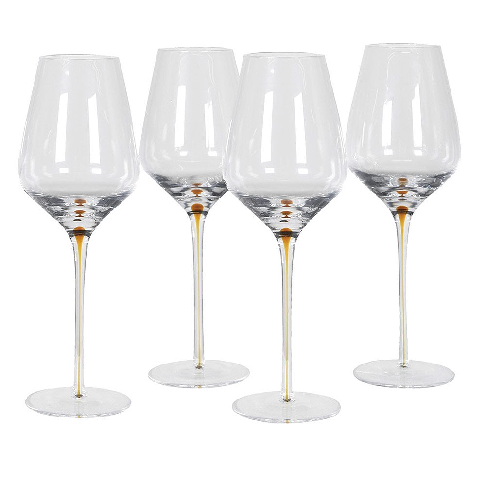 Amber Teardrop Wine Glass