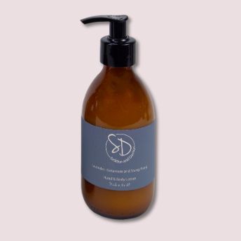 Amber Glass Hand and Body Lotion  - Lavender, Geranium and Ylang Ylang by Seddon and Davison