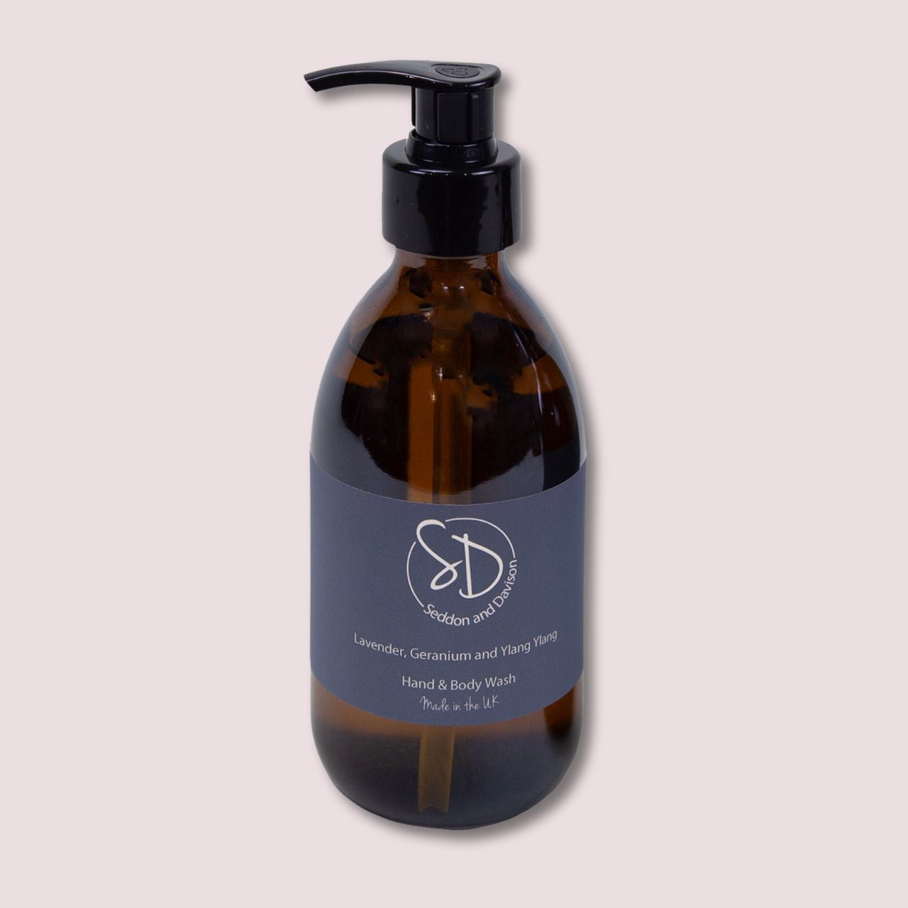 Amber Glass Hand and Body Wash  - Lavender, Geranium and Ylang Ylang by Seddon and Davison