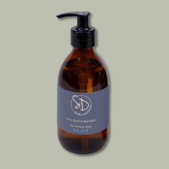 Amber Glass Hand and Body Wash - Lime, Basil and Mandarin by Seddon and Davison