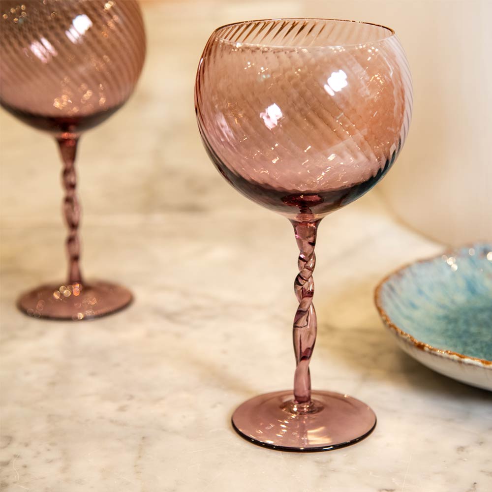 Amethyst Twist Gin Glass