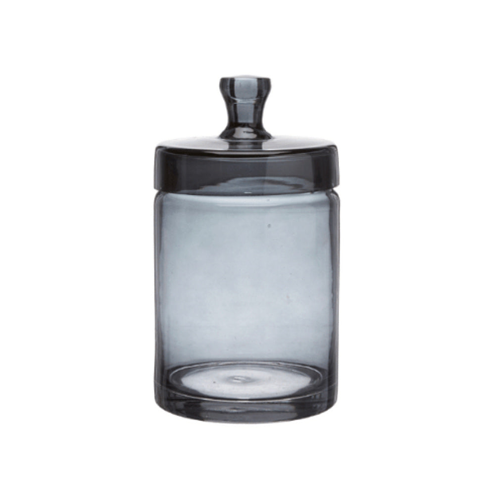 Ana Smoke Grey Glass Jars with Lid