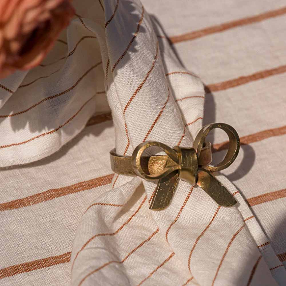 Antique Brass Bow Napkin Ring