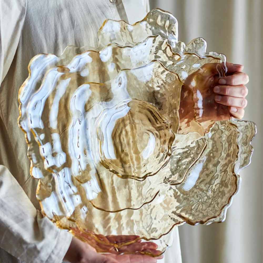 Asimi Decorative Glass Bowl - Light Honey