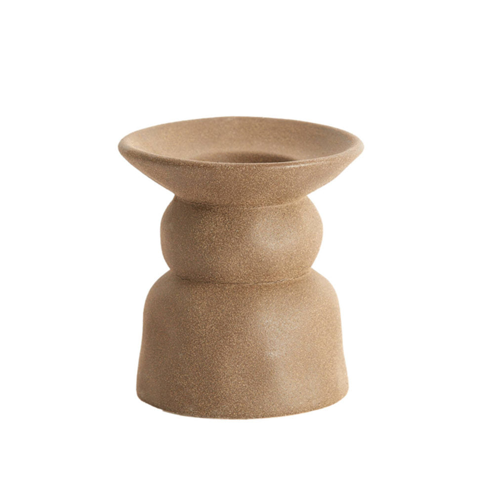Atrani Matt Brown Ceramic Candle Holder