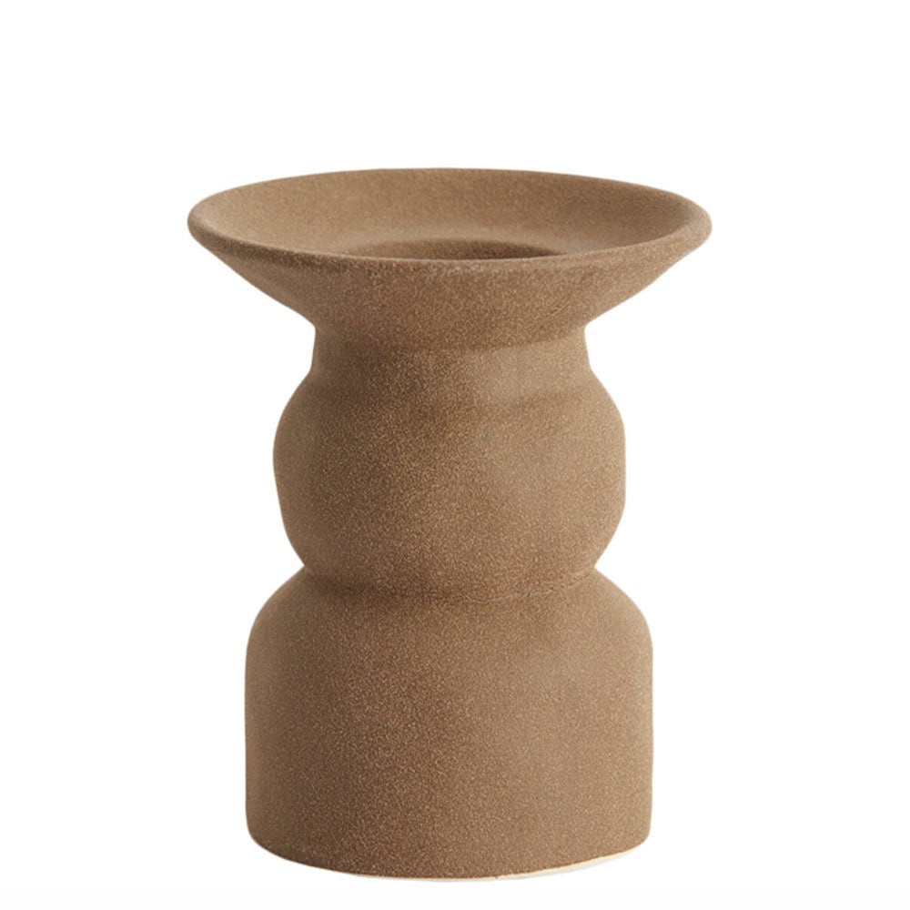 Atrani Matt Brown Ceramic Candle Holder