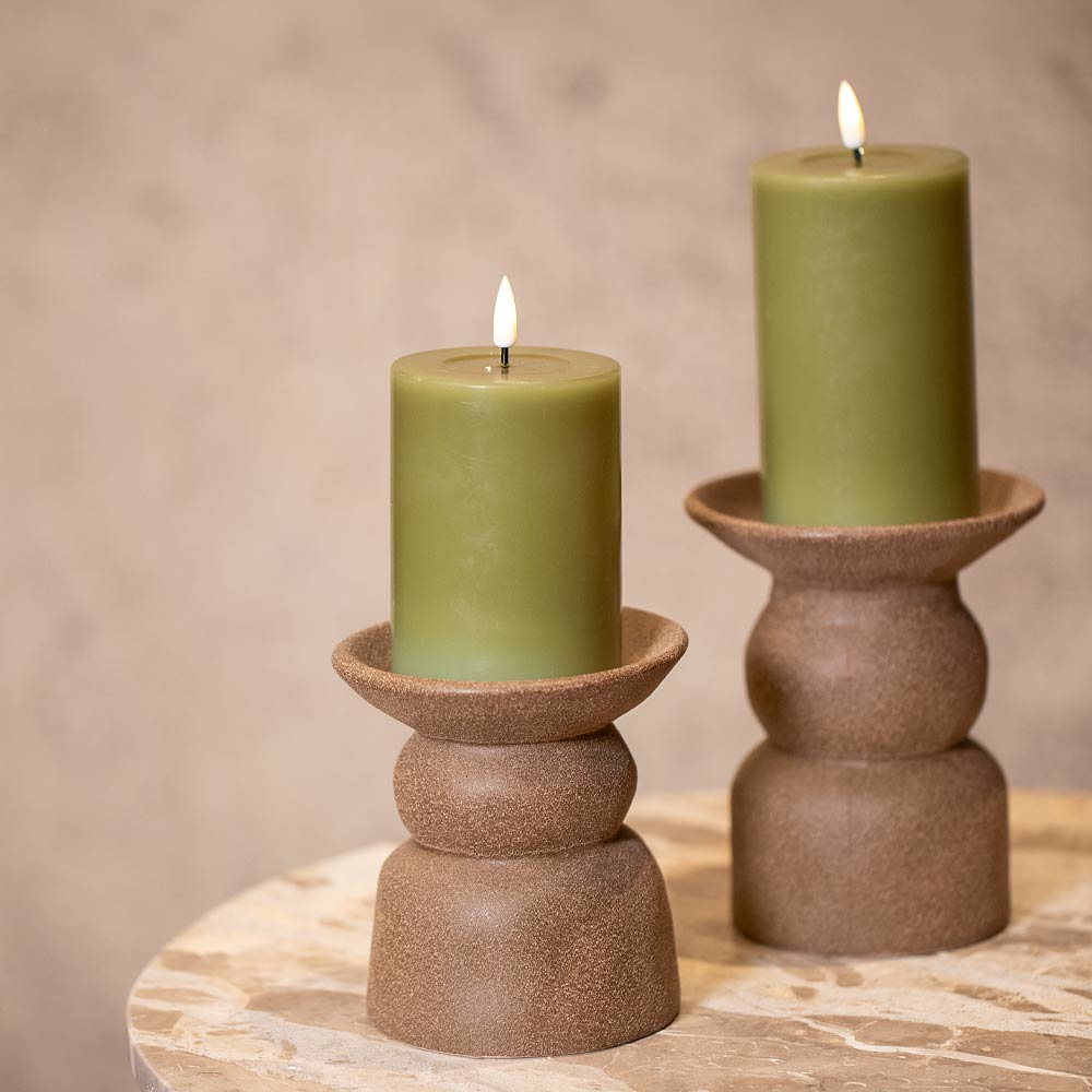Atrani Matt Brown Ceramic Candle Holder