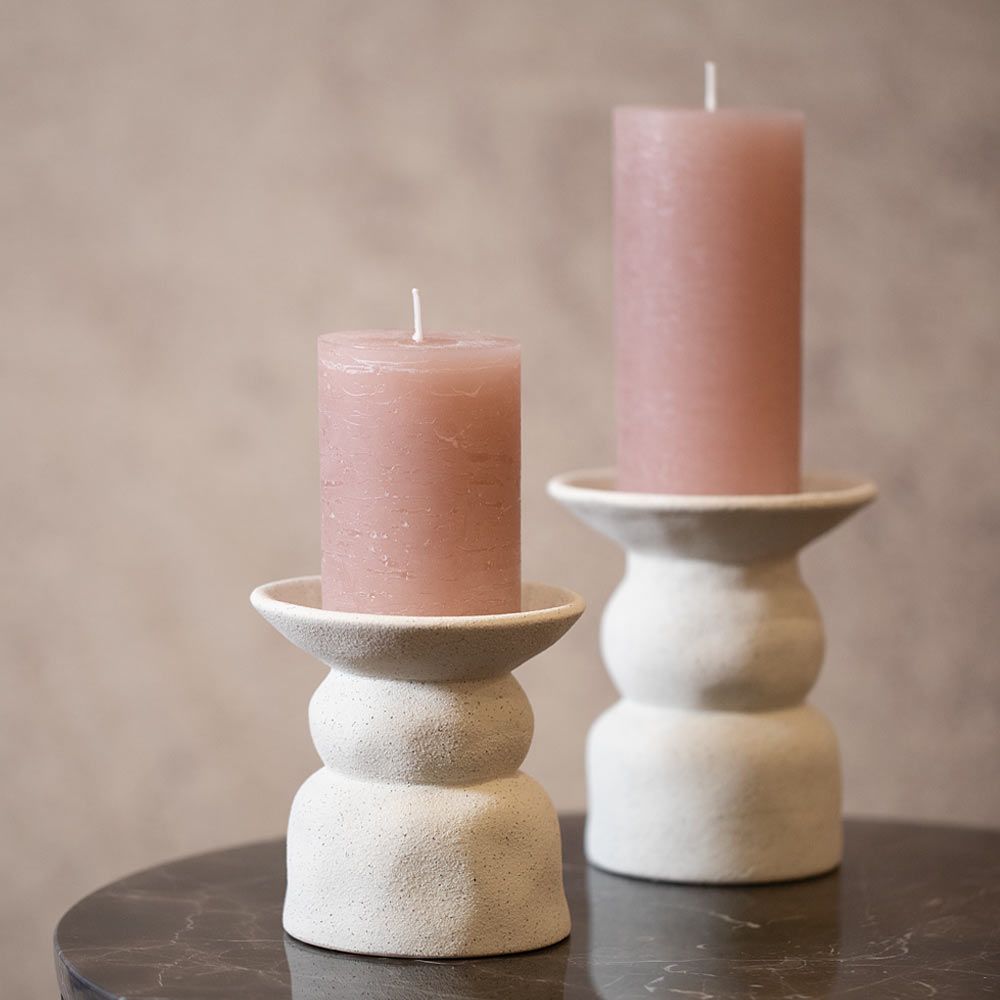 Atrani Matt Cream Ceramic Candle Holder