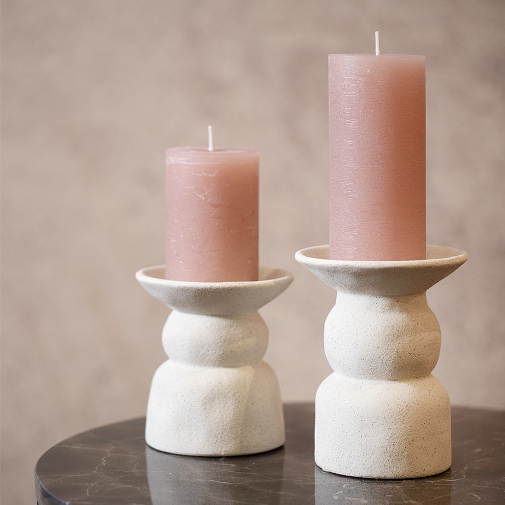 Atrani Matt Cream Ceramic Candle Holder
