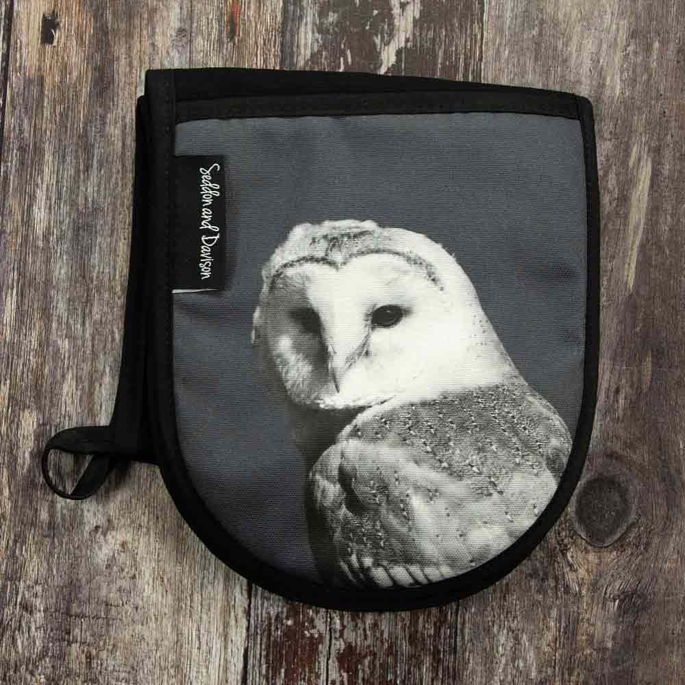 Barn Owl Oven Gloves - Charcoal