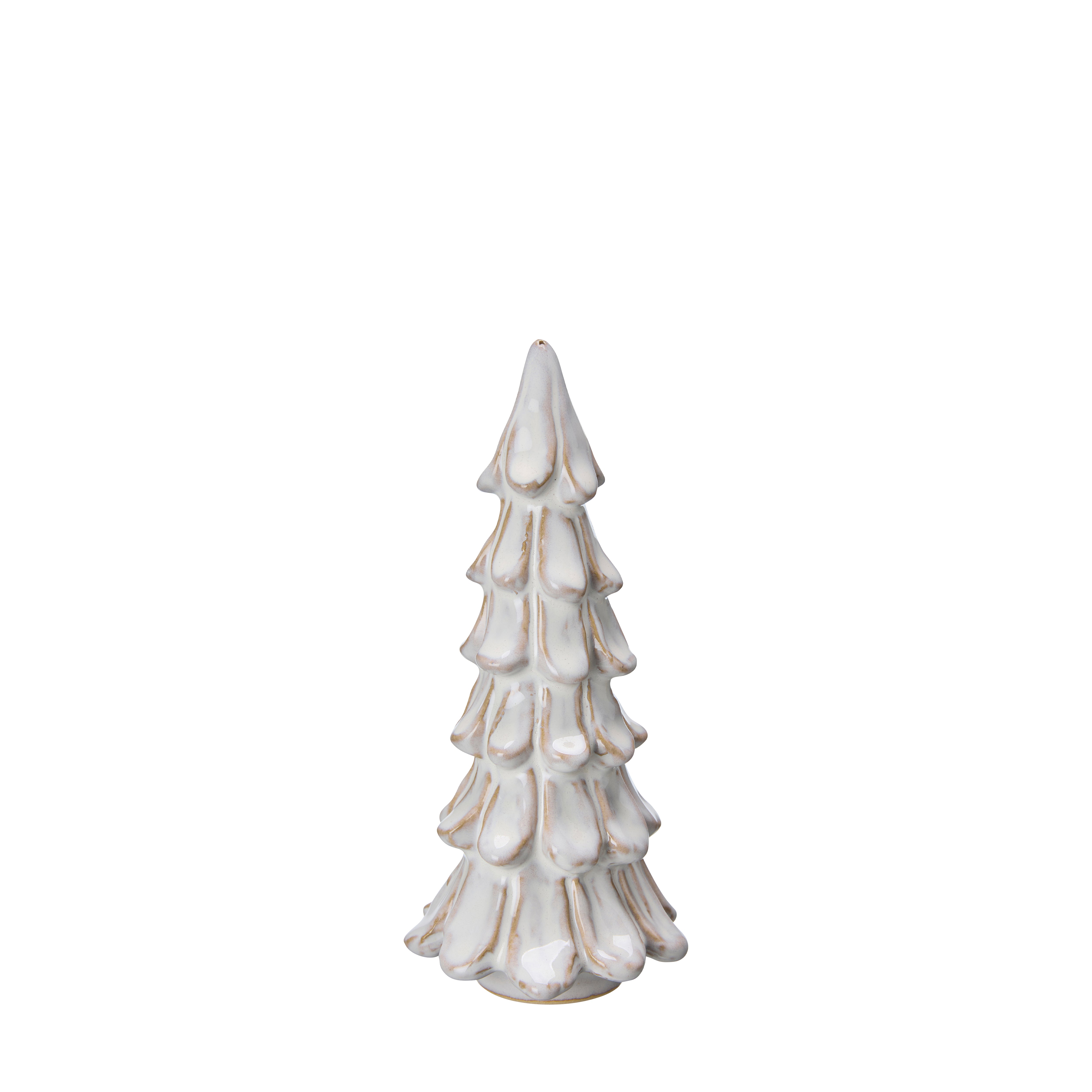 Bertie Stoneware Christmas Tree - Small (part of a set of two) - Off White - on white background