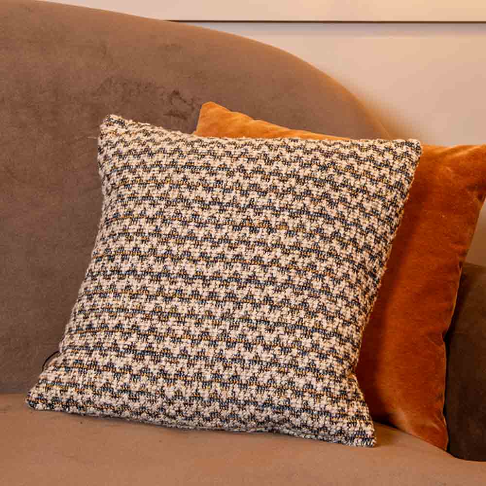 Braden Cushion in Blue and Cream - Square
