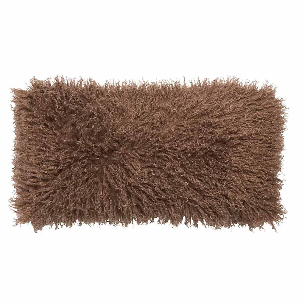 Bubion Faux Fur Oblong Cushion - Dark Brown