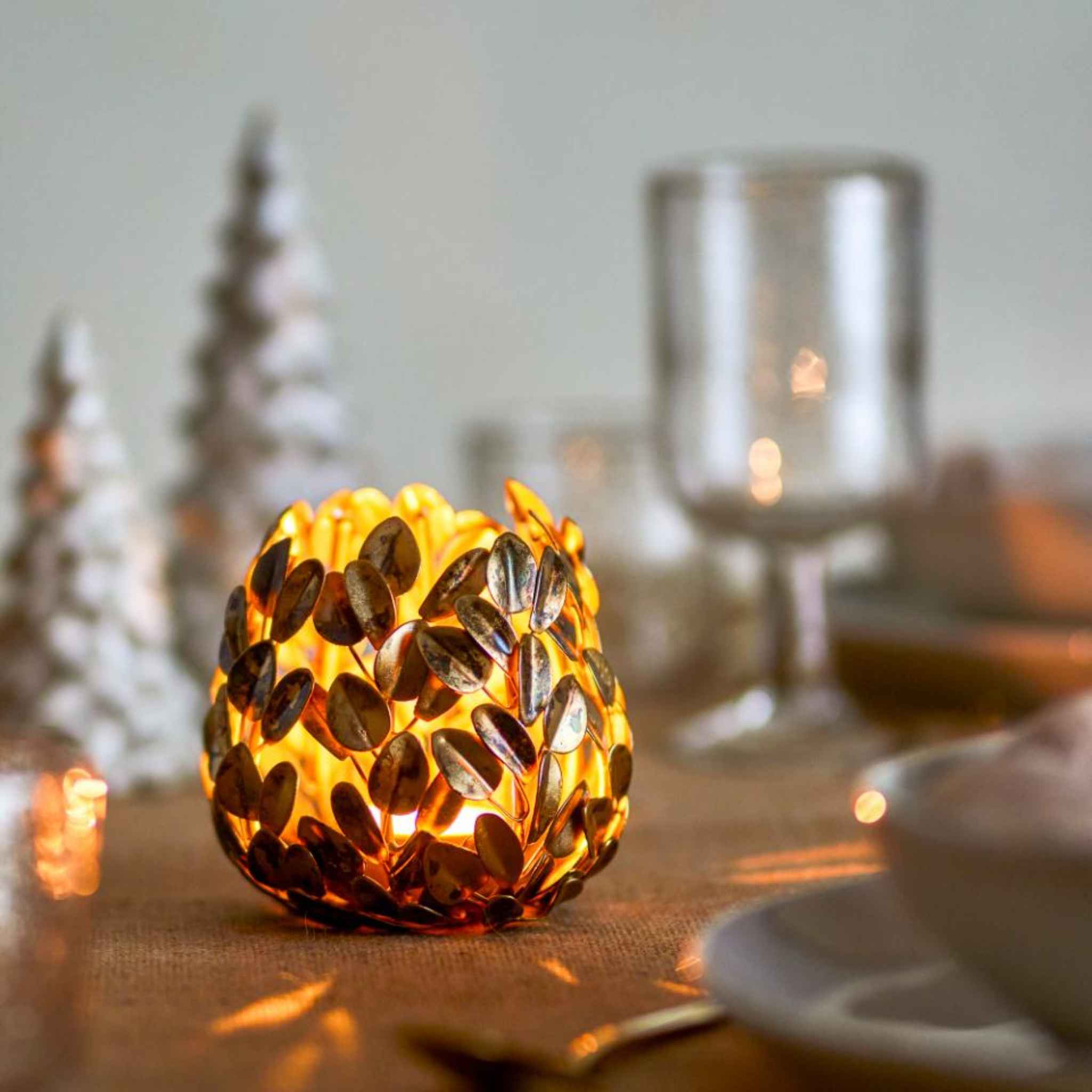 Cherina Votive with lighted tealight