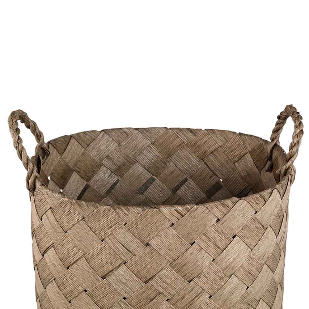 Clarke Green and Natural Round Woven Basket
