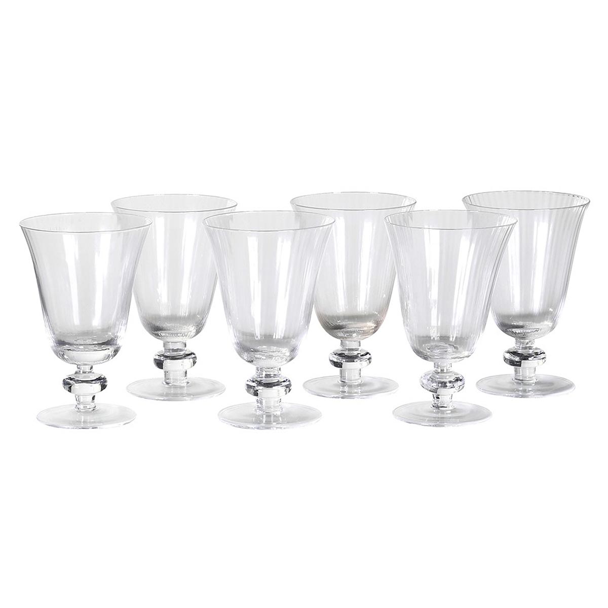 Clear Ribbed Short Wine Glass