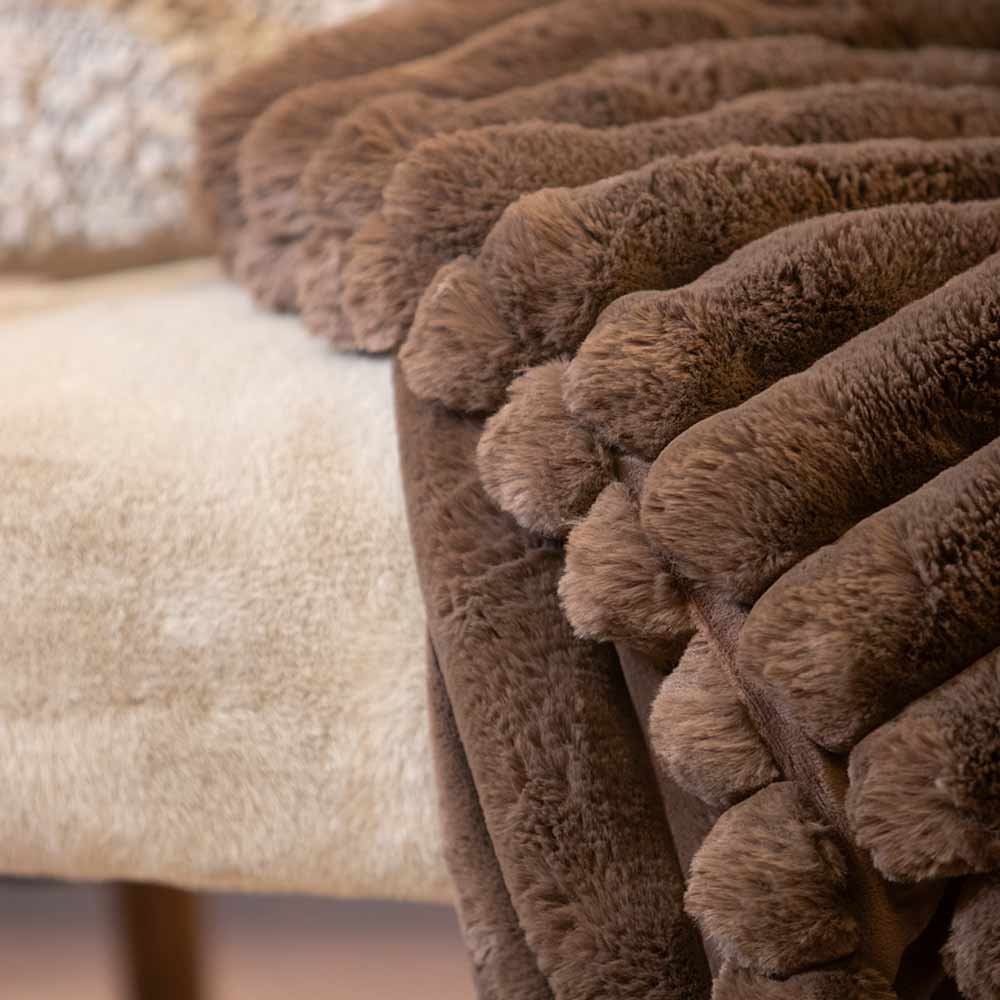 Cocoa Faux Fur Throw