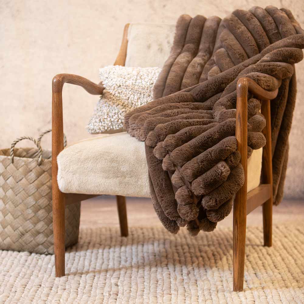 Cocoa Faux Fur Throw