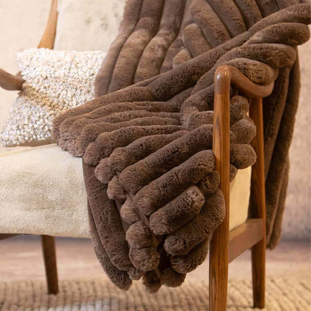 Cocoa Faux Fur Throw