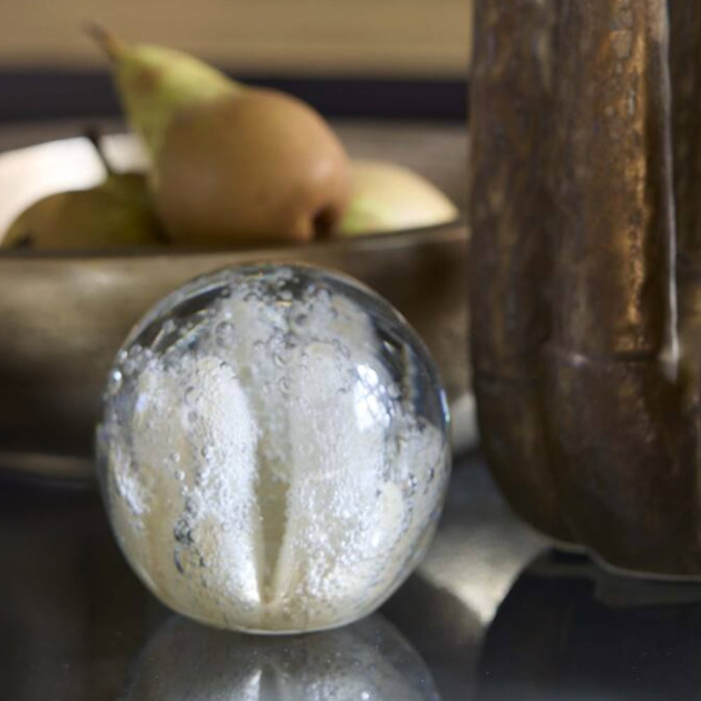 Coral Decorative Glass Orb  - Cream