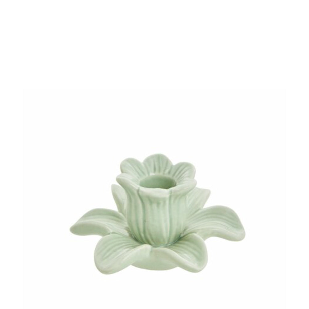 Deanne Flower Candlestick, Light Green