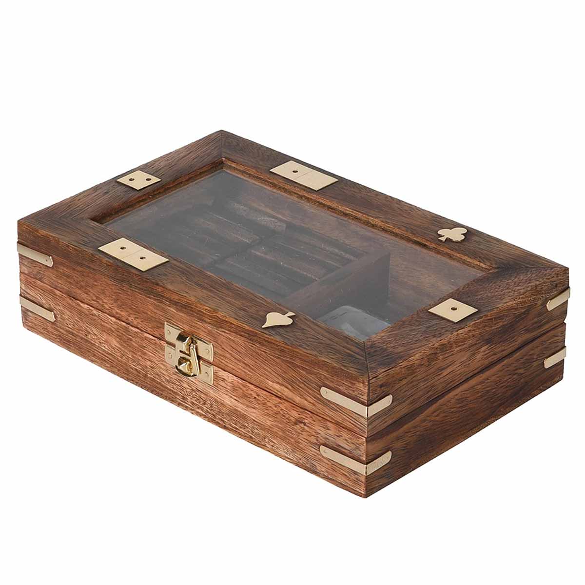Dominoes and Games Set in Wooden Box