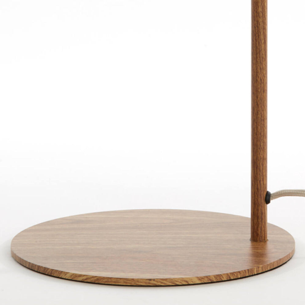 Donio Wooden-Effect Table Lamp with Cream Rope Shade