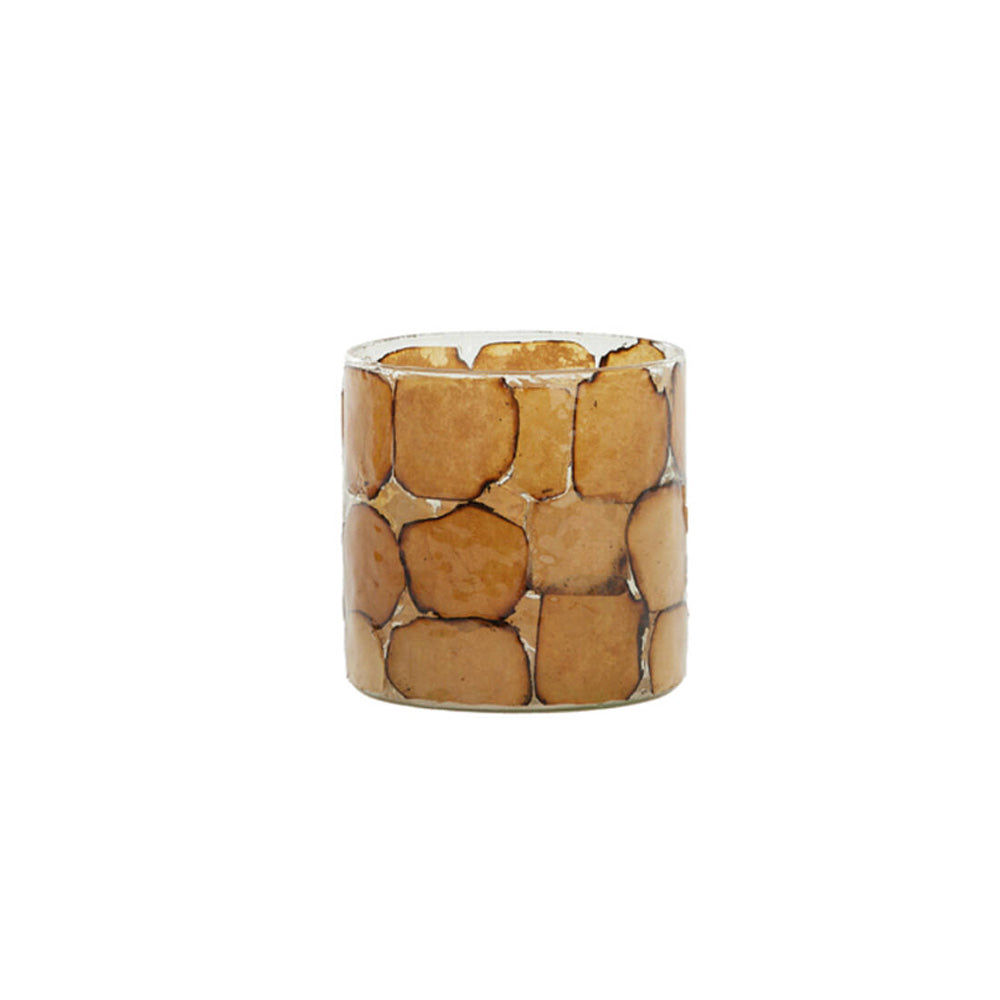 Dronero Glass Candle Holder - Caramel