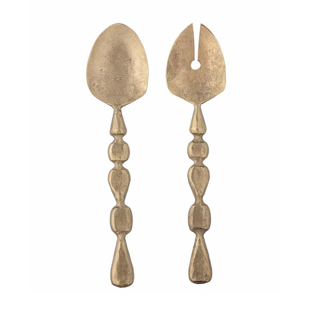 Edi Metal Salad Servers in Brass