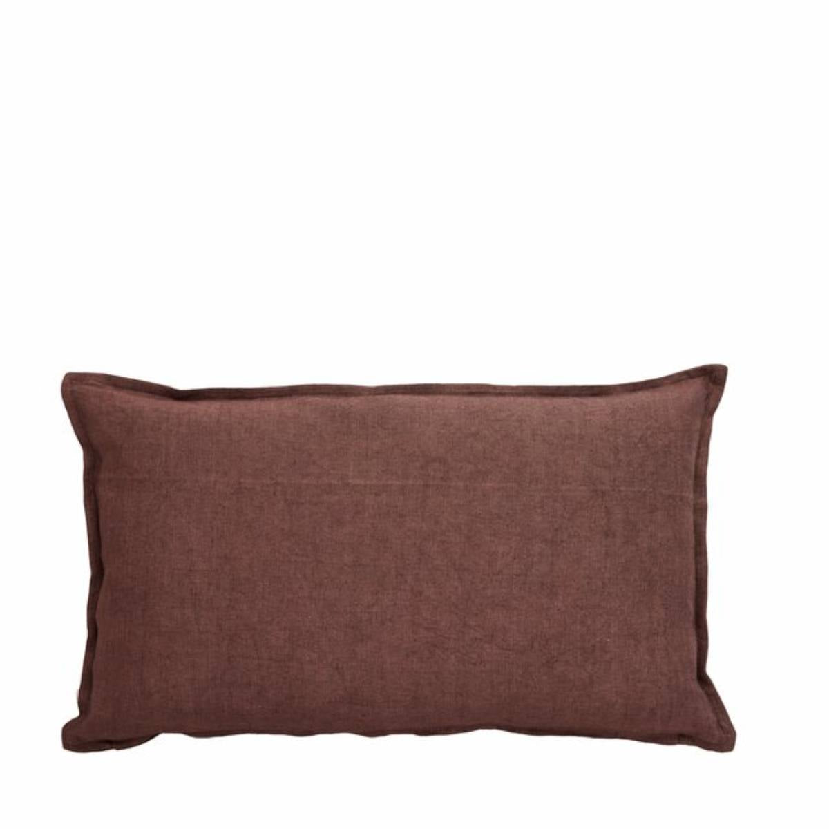 Efina Oblong Linen Cushion - Rose Tan - on a white background