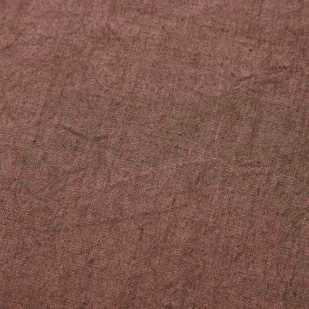 Efina Rose Tan Linen Square Cushion - Close up of material