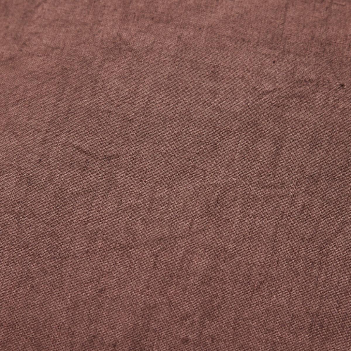 Efina Rose Tan Linen Square Cushion - Close up of material